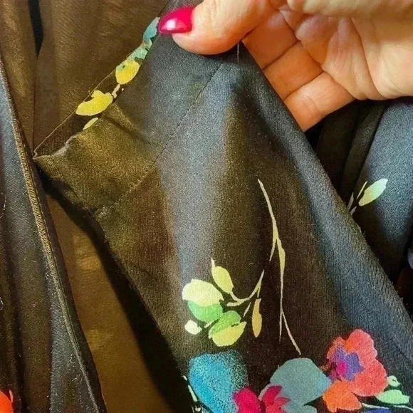 NEW ROTATE BIRGER CHRISTENSEN Black FLORAL PRINT WRAP DRESS - Picture 12 of 14